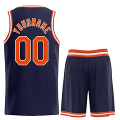 Classic Heal Basketball Jersey Navy Orange-White 2