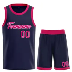 Classic Heal Basketball Jersey Navy Pink Sports Uniform