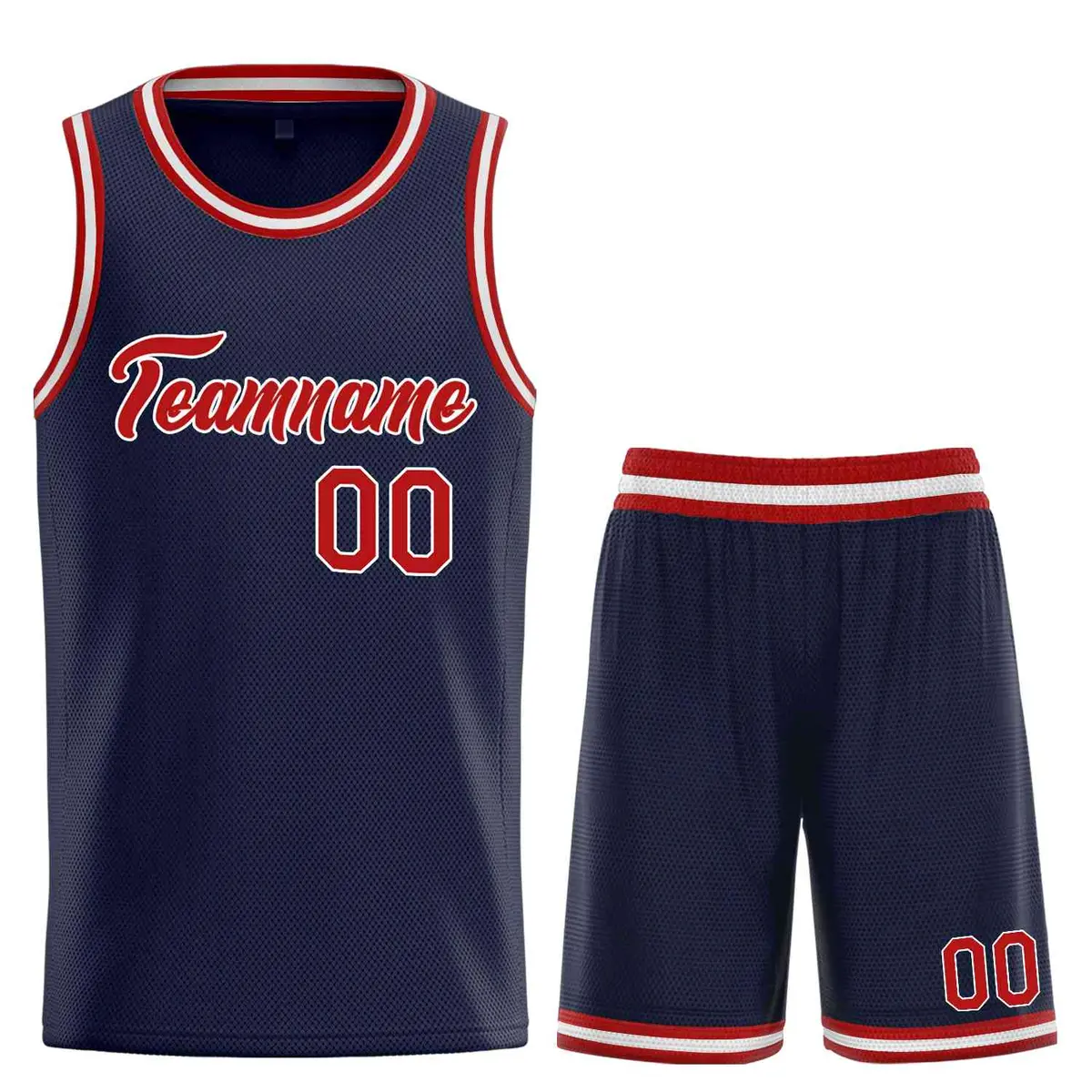 Classic Heal Basketball Jersey Navy Red-White