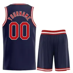 Classic Heal Basketball Jersey Navy Red-White 2