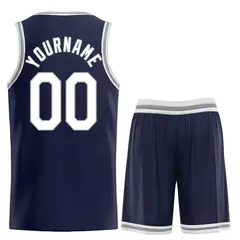 Classic Heal Basketball Jersey Navy White-Gray 2