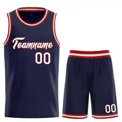 Classic Heal Basketball Jersey Navy White-Red 1
