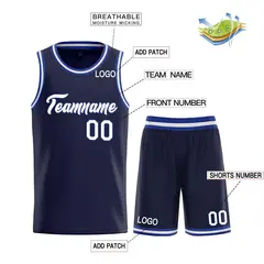 Classic Heal Basketball Jersey Navy White-Royal 3