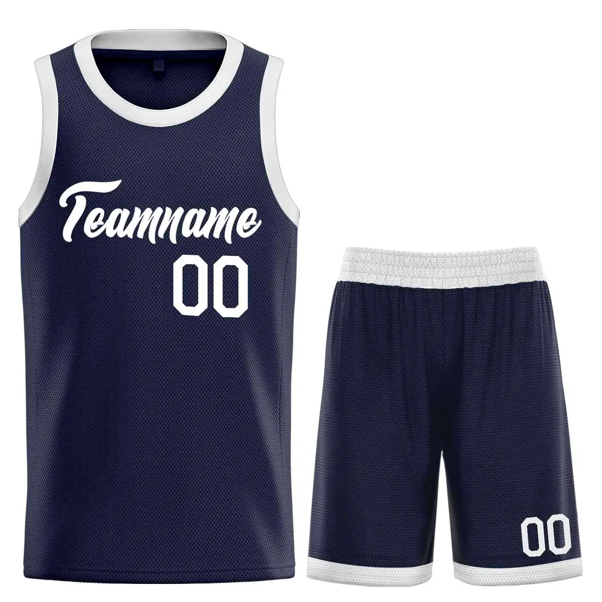Classic Heal Basketball Jersey Navy White Sports Uniform