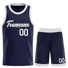 Classic Heal Basketball Jersey Navy White Sports Uniform