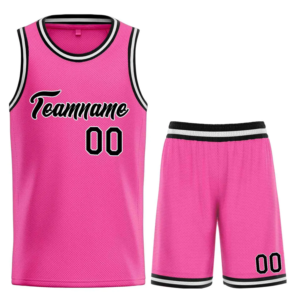 Classic Heal Basketball Jersey Pink Black-White