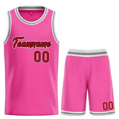 Classic Heal Basketball Jersey Pink Maroon-Black