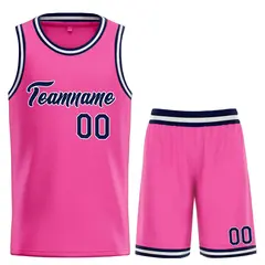 Classic Heal Basketball Jersey Pink Navy-White