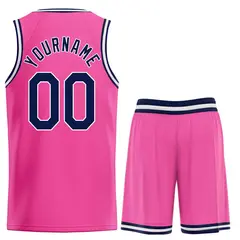 Classic Heal Basketball Jersey Pink Navy-White 2