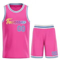 Classic Heal Basketball Jersey Pink Powder Blue-White