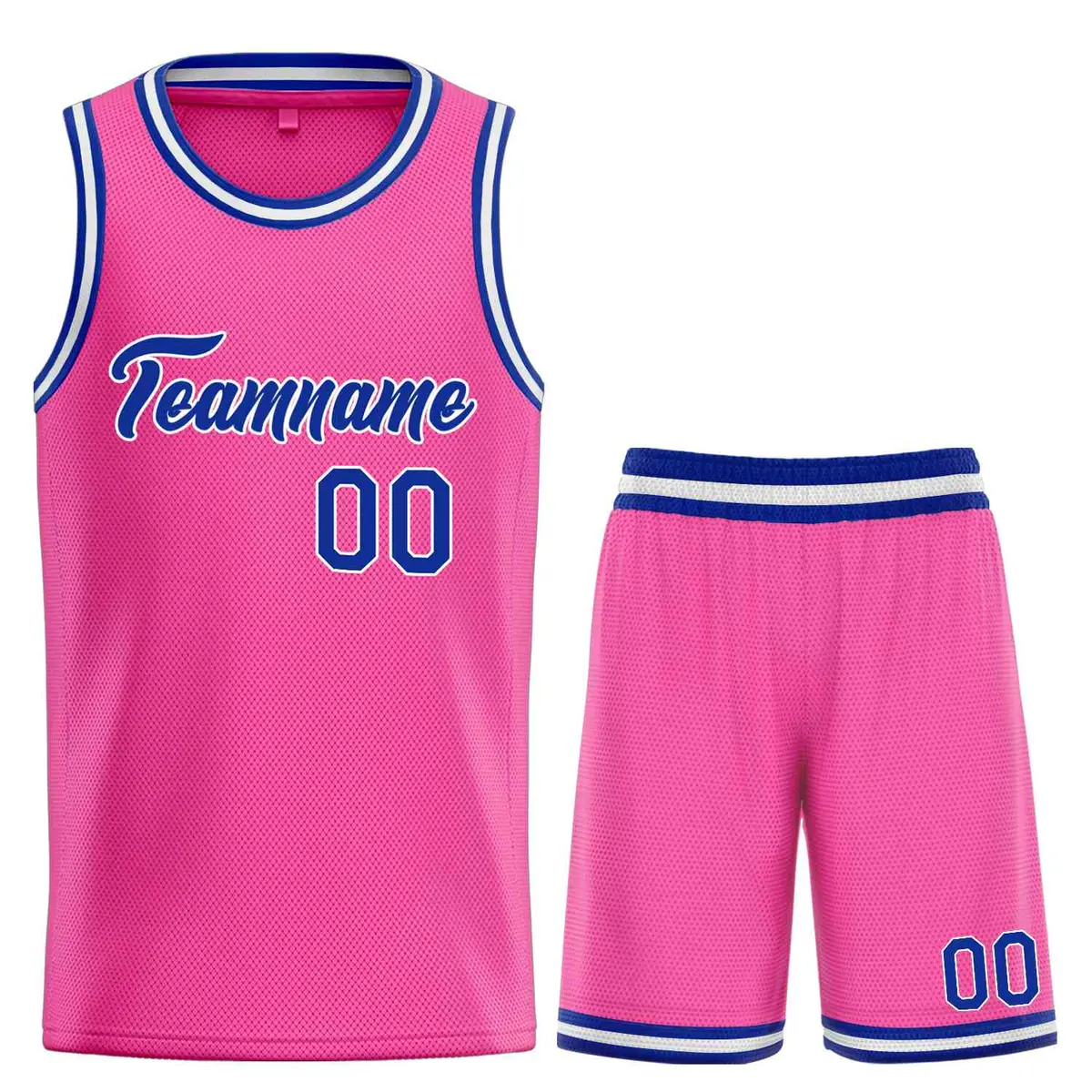 Classic Heal Basketball Jersey Pink Royal-White