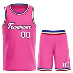 Classic Heal Basketball Jersey Pink White-Red Sports Uniform 1
