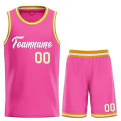 Classic Heal Basketball Jersey Pink White Sports Uniform