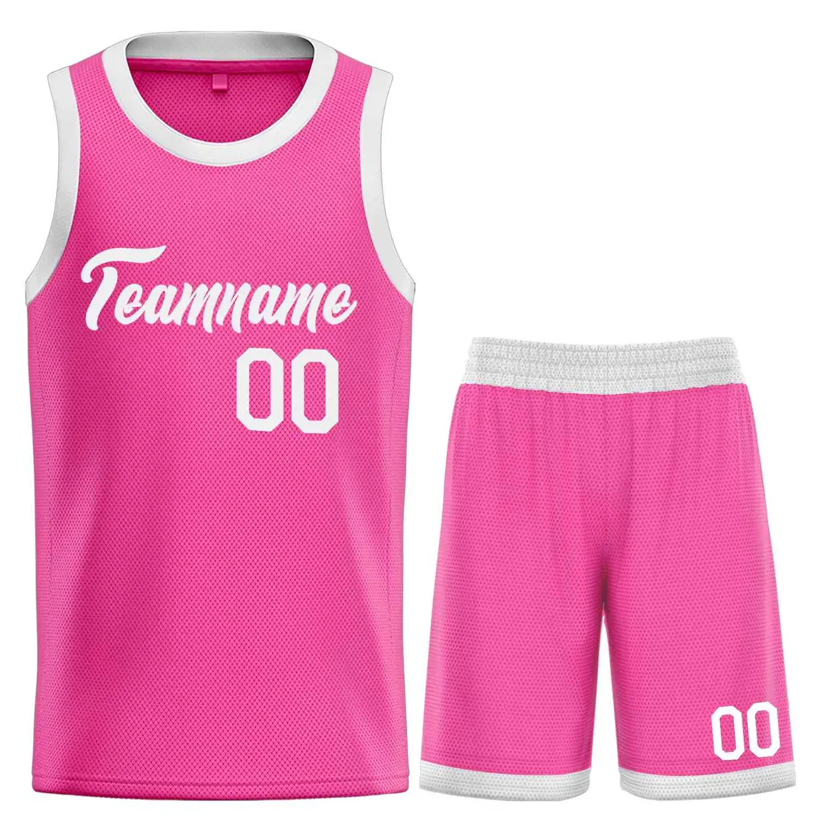 Classic Heal Basketball Jersey Pink White Sports Uniform