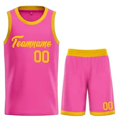 Classic Heal Basketball Jersey Pink Yellow Sports Uniform