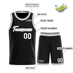 Classic Heal Sports Black White Basketball Jersey Set 3