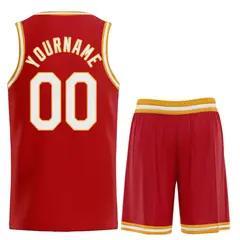 Classic Heal Sports Red White Basketball Jersey Set 2