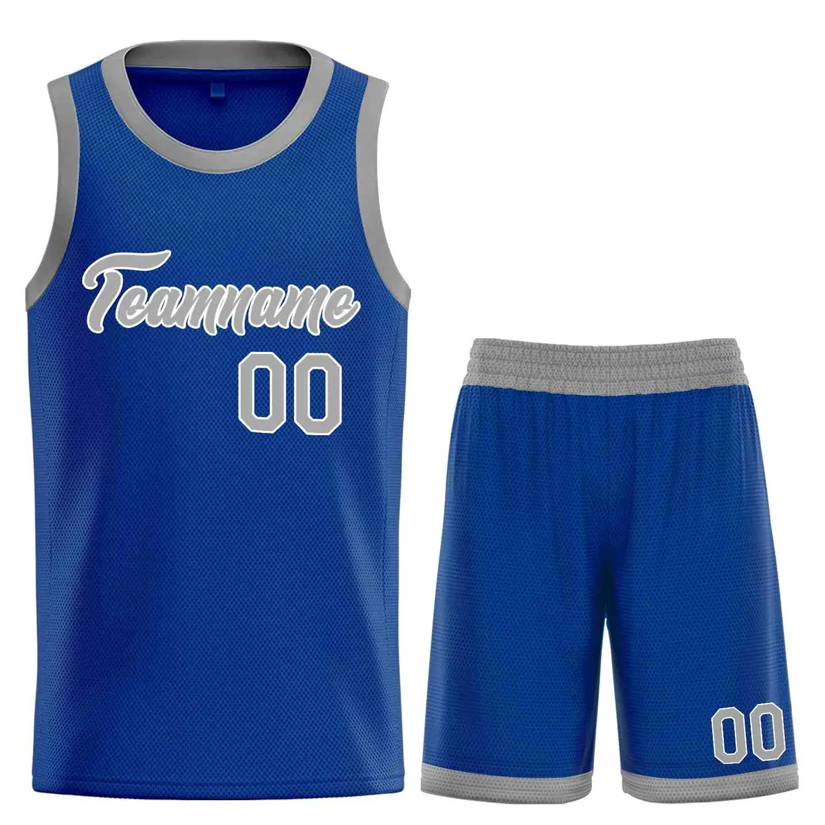 Classic Heal Sports Royal Gray-White Basketball Jersey Set