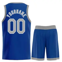Classic Heal Sports Royal Gray-White Basketball Jersey Set 2