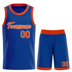Classic Heal Sports Royal Orange-White Basketball Jersey Set 1
