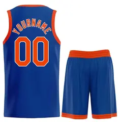 Classic Heal Sports Royal Orange-White Basketball Jersey Set 2