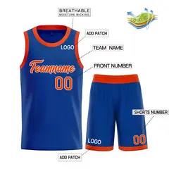 Classic Heal Sports Royal Orange-White Basketball Jersey Set 3