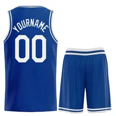 Classic Heal Sports Royal White Basketball Jersey Set 2