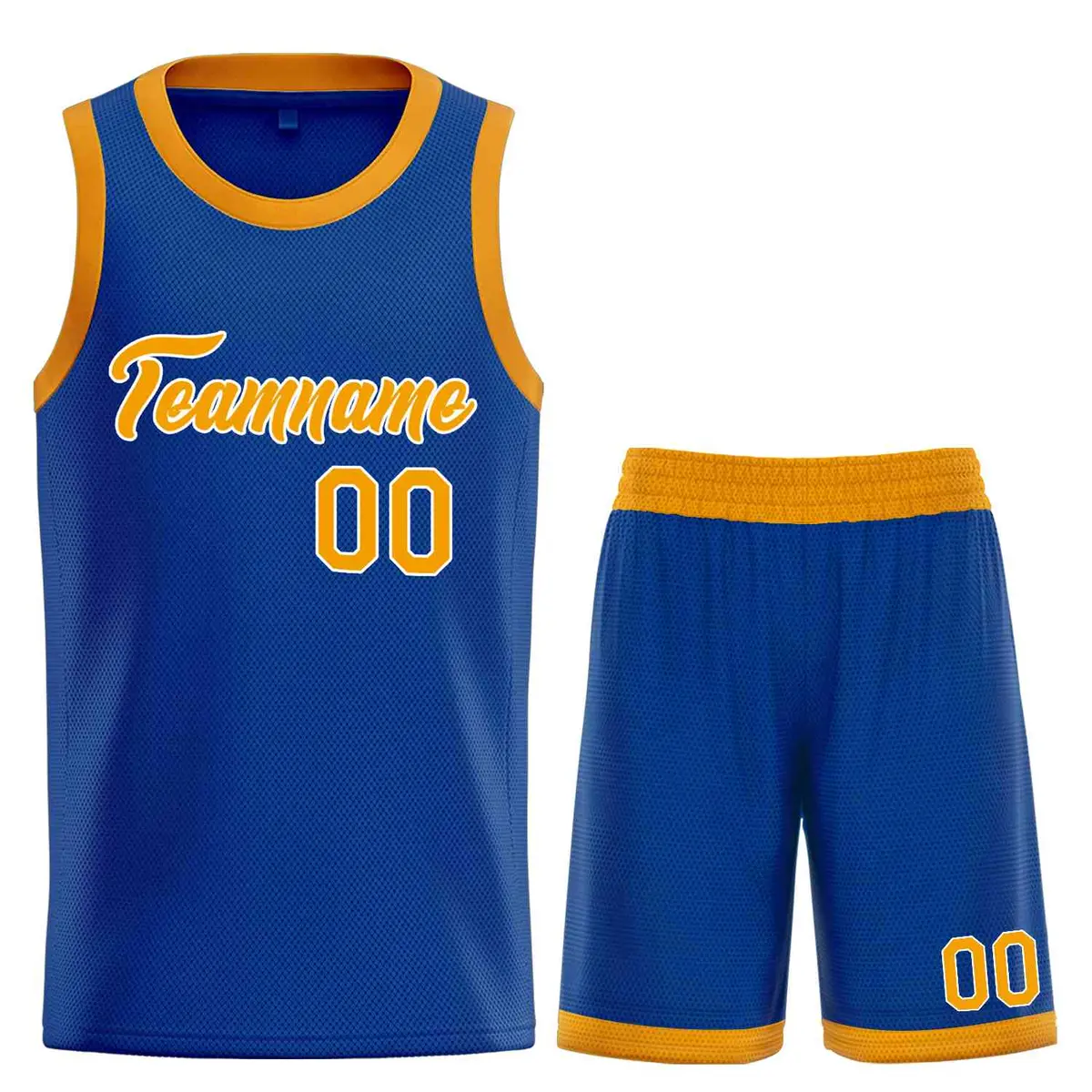 Classic Heal Sports Royal Yellow-White Basketball Jersey Set