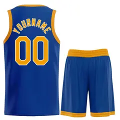 Classic Heal Sports Royal Yellow-White Basketball Jersey Set 2
