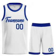 Classic Heal Sports White Royal Basketball Jersey Set