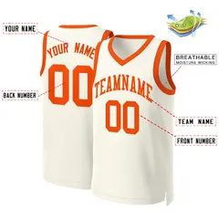 Classic Khaki Orange Basketball Jersey 2