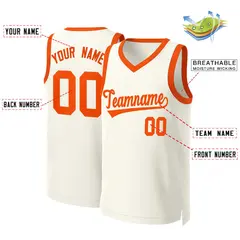 Classic Khaki Orange Basketball Jersey 2