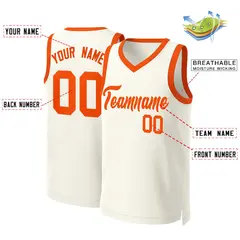 Classic Khaki Orange Basketball Jersey 2