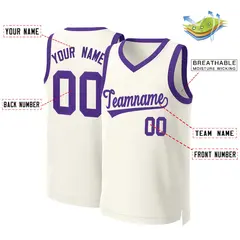 Classic Khaki Purple Basketball Jersey 2