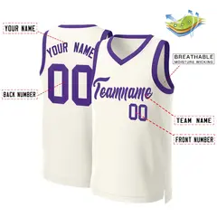 Classic Khaki Purple Basketball Jersey 2