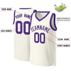 Classic Khaki Purple Basketball Jersey 2