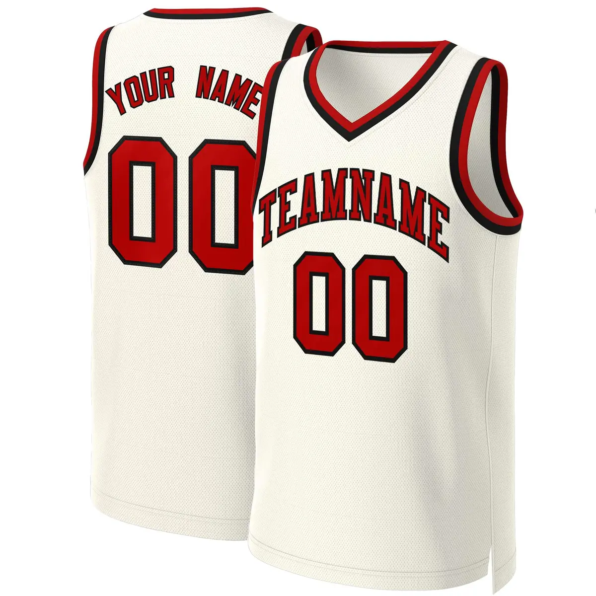 Classic Khaki Red-Black Basketball Jersey