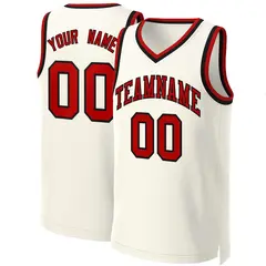 Classic Khaki Red-Black Basketball Jersey 1