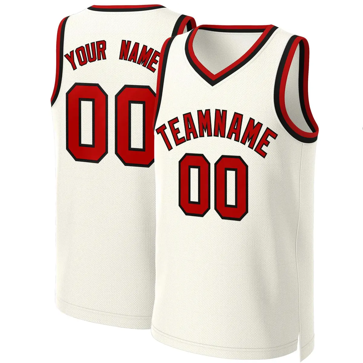 Classic Khaki Red-Black Basketball Jersey
