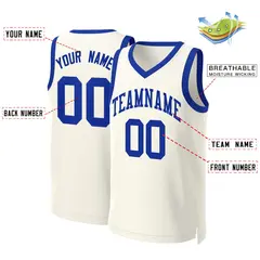 Classic Khaki Royal Basketball Jersey 2