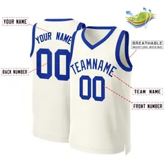 Classic Khaki Royal Basketball Jersey 2