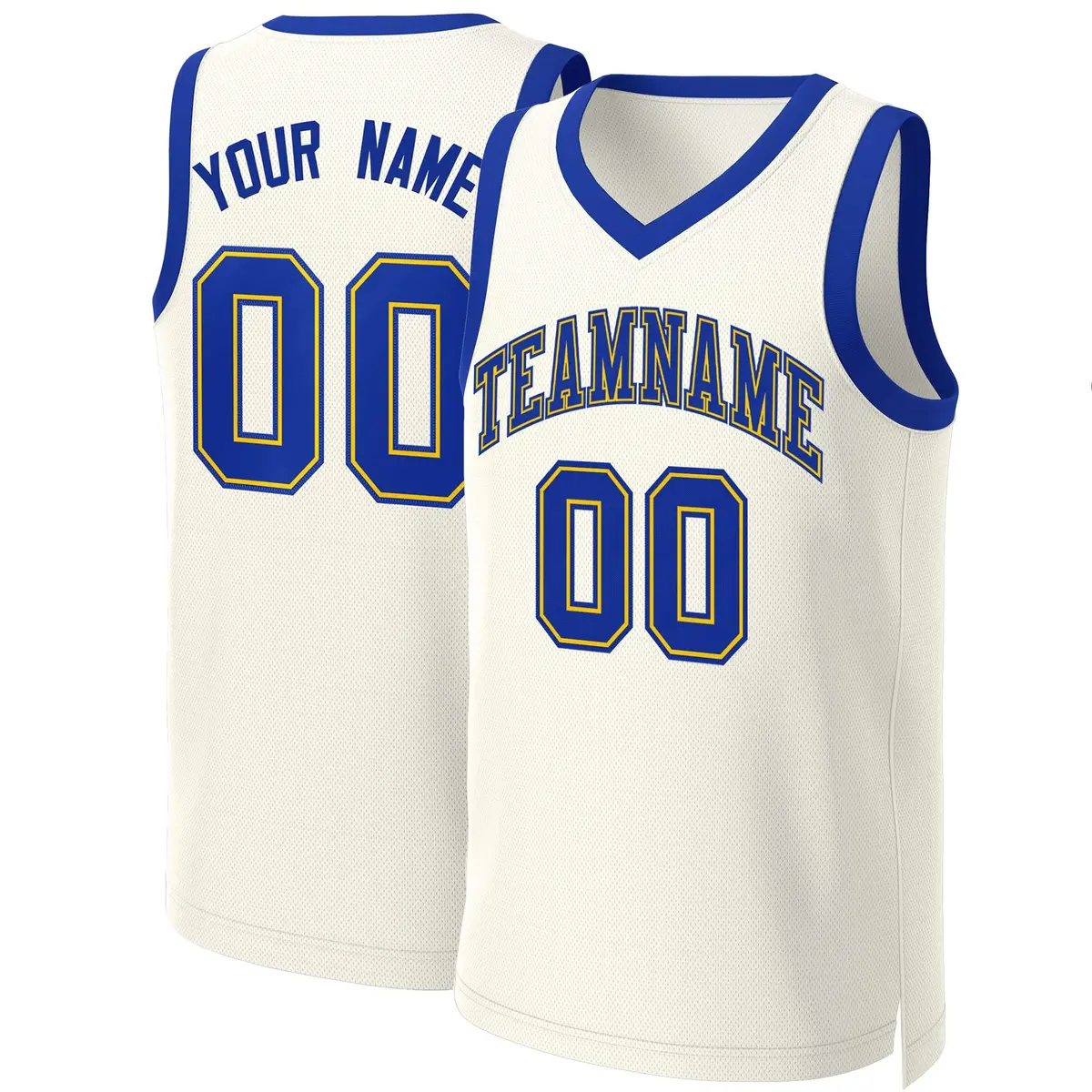 Classic Khaki Royal-Yellow Basketball Jersey