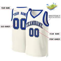 Classic Khaki Royal-Yellow Basketball Jersey 2