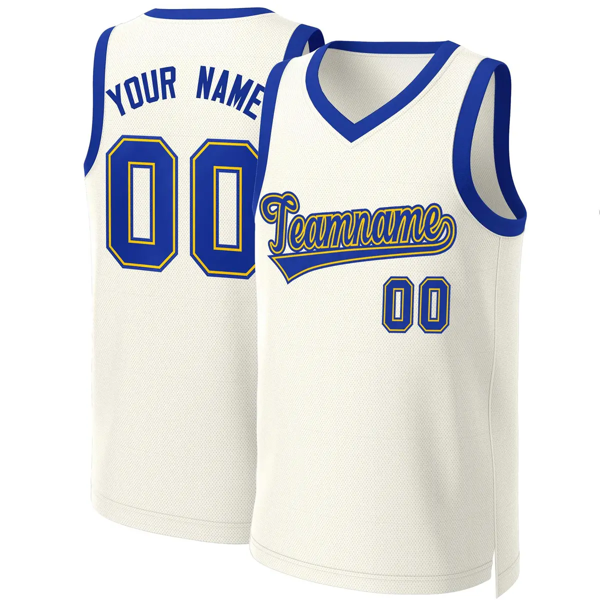 Classic Khaki Royal-Yellow Basketball Jersey