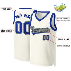 Classic Khaki Royal-Yellow Basketball Jersey 2