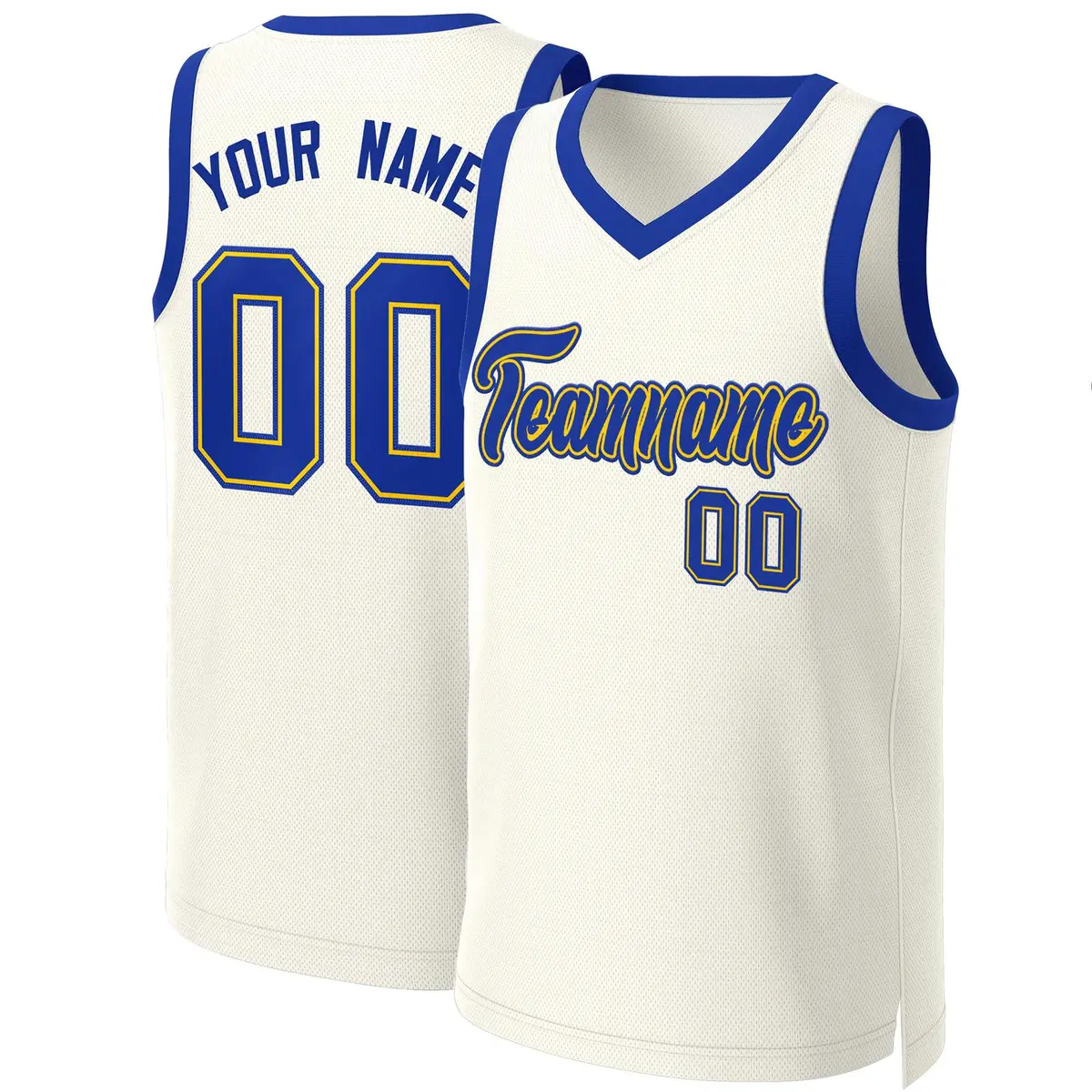 Classic Khaki Royal-Yellow Basketball Jersey