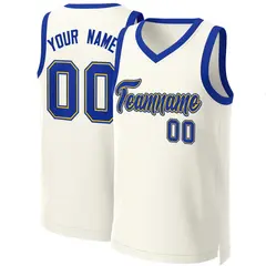 Classic Khaki Royal-Yellow Basketball Jersey 1