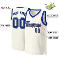 Classic Khaki Royal-Yellow Basketball Jersey 2