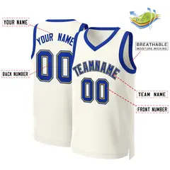 Classic Khaki Royal-Yellow Basketball Jersey 2