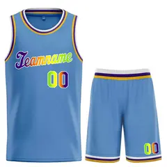 Classic Light Blue Green-White Basketball Jersey 1